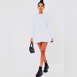 Misguided white sweater baby doll dress